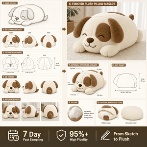 Cuscino Peluche Personalizzato con Logo, Cucciolo Sunbeam, Giocattolo Morbido, Mascotte, OEM ODM, Decorazione Casa, Regalo, Produttore, Vendita all'Ingrosso, Promozione - Product Image 3
