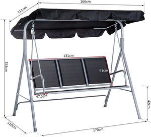 Meubles de jardin convertibles pour patio extérieur Auvent convertible et pergola comprenant un <span class=keywords><strong>banc</strong></span> de balançoire pour porche - Product Image 3