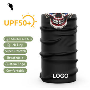 Masker wajah dewasa Multifungsi, tudung syal penutup leher desain tengkorak, cetakan kustom Multifungsi, tabung bersepeda luar ruangan - Product Image 1