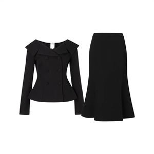 Conjunto de 2 Piezas de Blazer y Falda con Cuello <span class=keywords><strong>Peter</strong></span> <span class=keywords><strong>Pan</strong></span> para Mujer, Blusa de Manga Larga y Falda de <span class=keywords><strong>Sirena</strong></span> para Negocios - Product Image 5
