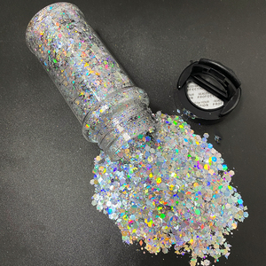 Poudre de paillettes en vrac 57g pour shaker - Mélange de paillettes fines <span class=keywords><strong>et</strong></span> épaisses pour loisirs créatifs, slime, résine époxy, vernis à ongles <span class=keywords><strong>et</strong></span> maquillage de festival - Product Image 3