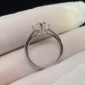 Bague personnalisée en forme de cœur avec diamant créé en laboratoire, or massif 14 carats, bijoux élégants pour anniversaire et fiançailles - Product Image 3