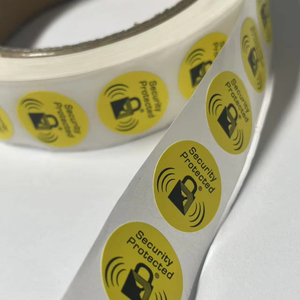 Autocollants d'avertissement antivol sécurisés, étiquettes adhésives rondes jaunes pour système EAS en magasin de détail - Product Image 2