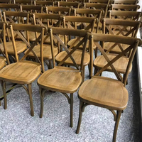 Vente en Gros Fabricant Chaise Empilable Imitation Bois, Résine, Plastique, Vintage à Dossier Croisé pour Mariage et Événements