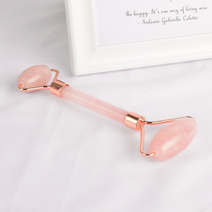 Hot sell handheld pink roller facial massage Rose quartz jade roller for face - Product Image 3