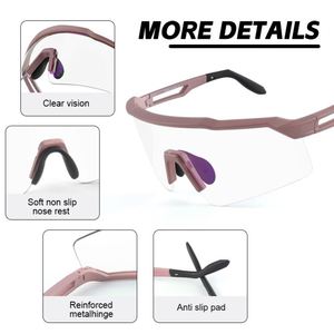 Gafas de Sol Deportivas TR90 Fotocromáticas UV400 con Cambio de Color, Ligeras, para Ciclismo, Deportes al Aire Libre, Correr, Béisbol, para Hombre - Product Image 3