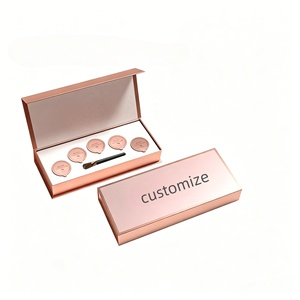 Boîte cadeau à couvercle rabattable en or rose mat personnalisée avec insert personnalisé pour capsules de sérum et ensembles cosmétiques - Product Image 2