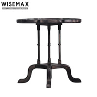 WISEMAX FURNITURE Meubles rétro américains, table d'appoint en bois massif, table basse ovale vintage, petite table basse pour appartement