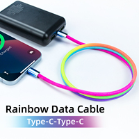 Superventas 2024 Usb C a C 60W Cargador Cable DE DATOS magnético Cable USB magnético Arco Iris Cable de carga rápida para iPhone 15 promax