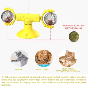 Boules rotatives pour <span class=keywords><strong>chat</strong></span>, jouet interactif et amusant, pour l'intérieur, jeu anti-Stress avec ventouse, pour animaux de compagnie - Product Image 6