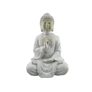 الراتنج تمثال بوذا يجلس العتيقة الأبيض ؛ العرف بوذا العفن ؛ بوذا تماثل صمغي بالجملة