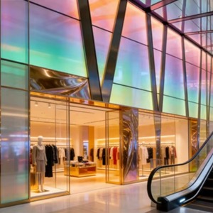 ฟิล์มติดกระจกไวนิลไดโครอิก วัสดุ PET เป็นมิตรกับสิ่งแวดล้อม สีแดงน้ำเงินเหลือบรุ้ง ตกแต่ง ป้องกันความร้อน ป้องกันรังสียูวี - Product Image 1