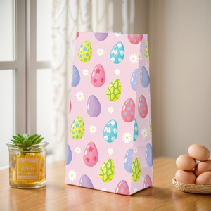 <span class=keywords><strong>Sac</strong></span> en papier <span class=keywords><strong>kraft</strong></span> écologique personnalisé YS avec impression numérique et laminage pour fête d'enfants, événement de Pâques, design lapin, emballage artisanal - Product Image 6