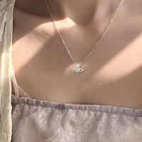Collier Saturne en argent sterling S925 avec pendentif planète serti de diamants étincelants, élégant et raffiné, un collier coréen de niche pour la clavicule