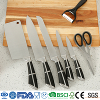 Ensemble de 9 couteaux de cuisine japonais exclusifs en acier inoxydable personnalisés avec affûteur et boîte de rangement pour la viande - Vente en gros