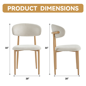 Ensemble de 2 chaises de salle à manger, style moderne, style farmhouse, avec coussin en lin, chaises de table de cuisine - Product Image 2