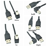 Câble d'imprimante USB 2.0 Type A mâle vers USB B mâle, angle haut, bas, droit et gauche, charge rapide 3A, tressé en PVC