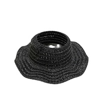 Chapeau de poupée Labubu en herbe naturelle, accessoire pour animaux de compagnie, jouet d'été respirant à oreilles ouvertes et dessus creux, 48-50cm