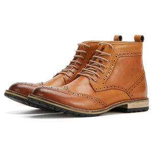 Nuovi <span class=keywords><strong>Stivaletti</strong></span> Casual da <span class=keywords><strong>Uomo</strong></span> in Pelle di Vacchetta, Resistenti e Impermeabili, con Lacci in Vera Pelle, Suola in Gomma, Basso MOQ, Idea Regalo - Product Image 3