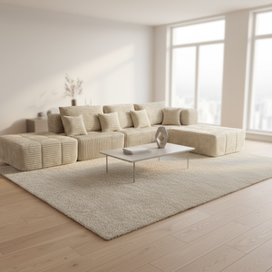 Nouveau style moderne : Ensemble modulaire sectionnel en tissu velours côtelé et éponge pour salon, livré en boîte compressée, vente en gros - Product Image 3