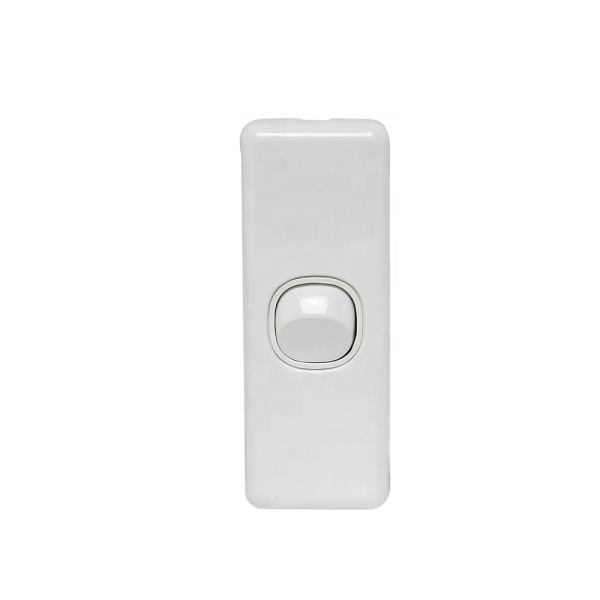 One Gang Architrave Switch, Slimline Switch 16 Amp White