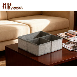 Ensemble de 3 bacs de rangement personnalisables, organiseur de tiroir multi-usages, design ergonomique - Product Image 5