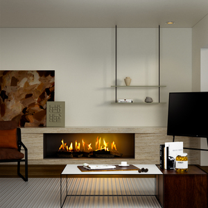 Cheminée d'insertion moderne en acier Inno-living pour hôtel, avec télécommande, fonctions de sécurité intelligentes, brûleur linéaire bioéthanol d'intérieur 60cm-250cm - Product Image 1