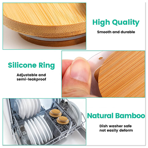 Tre Có Nắp Đậy Thân Thiện Với Môi Trường Và Tái Sử Dụng Chấp nhận Biểu Tượng Tùy Chỉnh Lưu Trữ Tank Nắp Tre Bìa Cho Nến Thủy Tinh <span class=keywords><strong>Mason</strong></span> Lọ - Product Image 4