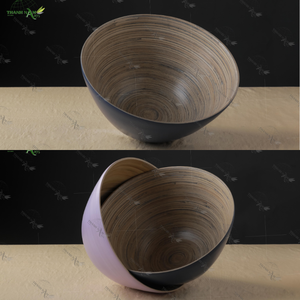 OEM Customized Classic Disposable Kitchen Salad Bowl Set Eco-Friendly Lightweight Natural Bamboo for Party & Home Use Vietnam - Product Image 4