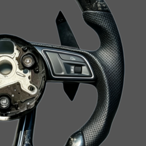 Volant en cuir et fibre de carbone forgée amélioré pour <span class=keywords><strong>Audi</strong></span> R8 B8 B9 <span class=keywords><strong>RS</strong></span> A3 A4 A5 A6 <span class=keywords><strong>TT</strong></span> A7 A8 Q3 05 Q7 S3 S4 S5 RS3 RS4 - Product Image 3