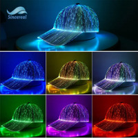 Gorro de Béisbol Luminoso LED Personalizado, Moderno, Colorido, Estilo Discoteca, Gorra de Pico de Pato Deportiva con Fibra Óptica