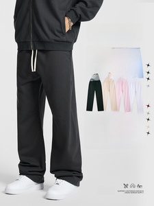 Nouveau pantalon de <span class=keywords><strong>sport</strong></span> décontracté ample pour homme, coupe droite, taille mi-haute, en molleton bouclette moyen 430g, style streetwear - Product Image 2