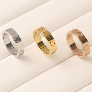 <span class=keywords><strong>Anello</strong></span> Romantico di Marca, Acciaio Inossidabile Placcato <span class=keywords><strong>Oro</strong></span> 18K, Resistente all'Acqua e all'Ossidazione, per Donne - Product Image 3