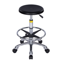 Chaise/Tabouret de laboratoire ESD moderne en mousse PU M05, hauteur réglable, roulettes pivotantes, repose-pieds, pour hôpital, laboratoire, école, atelier, salle blanche