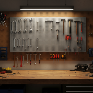 Juego de 3 tableros perforados de acero de 15.7 x 22.8 pulgadas, grises, para montaje en pared, almacenamiento de herramientas - Product Image 2