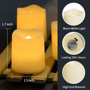 Bougies votives sans flamme, fausses bougies électriques scintillantes pour Table de mariage, Festival, Halloween, noël - Product Image 5