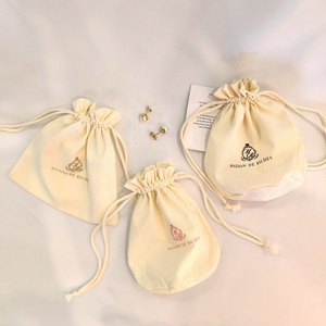 Custom Logo Printed Round Bottom <strong>Cotton</strong> Linen Candle Dust Bag Gift Packaging Drawstring Pouch <strong>Cotton</strong> - Product Image 4