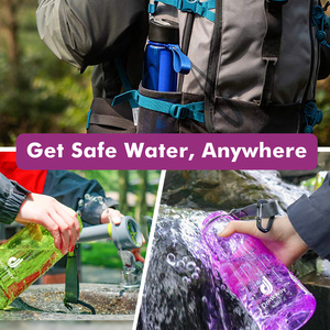 Outdoor Survival <strong>Water</strong> <strong>Filter</strong> <strong>Bottle</strong> Purifier <strong>with</strong> 3-stages Intergrated <strong>Filter</strong> <strong>Water</strong> <strong>Filter</strong> <strong>Bottle</strong> <strong>for</strong> <strong>Travel</strong> Camping Hiking - Product Image 4