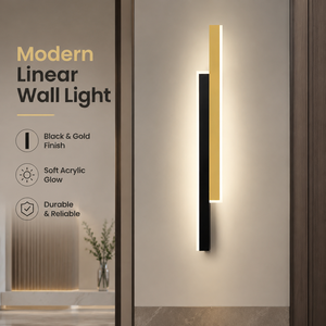 Applique murale LED linéaire moderne en acrylique, décorative pour intérieur, 23W, CCT sélectionnable 3000K 6000K, pour couloir d'hôtel - Product Image 2