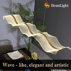 Lampade a sospensione a LED moderne per cucina e sala da pranzo regolabile luce a sospensione interna forma rettangolare per tavolo da pranzo lampadario - Product Image 4