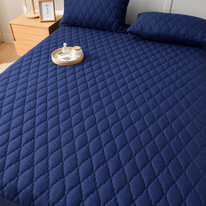 Factory Wholesale <strong>Single</strong> Piece Thickened Quilted Urine Barrier Bed Cover Sheet Simple Solid Color Waterproof Mattress <strong>Protector</strong> - Product Image 2