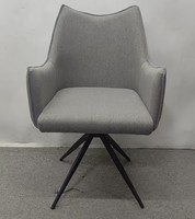 Chaise de salle à manger pivotante moderne de couleur grise à 360 degrés avec siège incurvé pour salon, maison, chaise de salle à manger rotative, chaises de dîner en famille