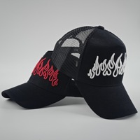 Gorra Trucker Personalizada con Llama Bordada, 6 Paneles, Malla 3D, Cierre Ajustable, Colores Negro, Blanco, Rojo, Venta al por Mayor, OEM, MOQ Bajo