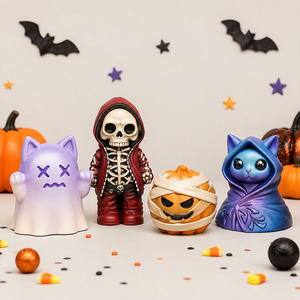 Moule en silicone YS pour bougies d'aromathérapie sur le thème d'Halloween, pour la création <span class=keywords><strong>de</strong></span> fantômes, crânes, citrouilles, chats, ornements en plâtre et pendentifs DIY - Product Image 4