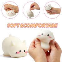 Balles anti-stress chat blanc, jouets moelleux mignons pour enfants et adultes, jouets sensoriels anti-stress, jouets fidget, jouets moelleux
