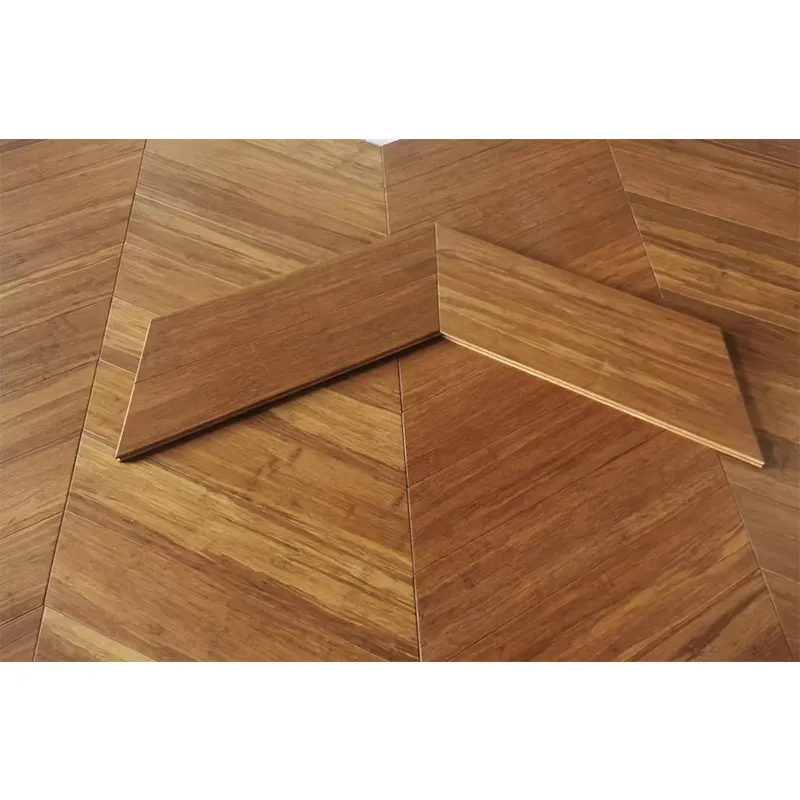 Suelo de Chevron, suelo de espina de pescado, parquet de madera de bambú tejido de hebra ecológica de alta calidad