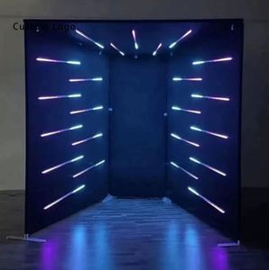 Kit de Soporte de Fondo de Aluminio Colgante de Estilo Moderno con Rotación de 360 Grados y Luces para Marketing de Marca Personalizada - Product Image 1