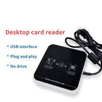 Frecuencia dual 125Khz y 13,56 Mhz RFID NFC ID Tarjeta IC Lector de código QR USB Lector de tarjetas inteligentes de escritorio Material ABS