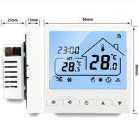 Thermostat intelligent WiFi vocal, forme carrée, flexible, en stock, pour unité de ventilation à air conditionné central, 220V, modèle 105
