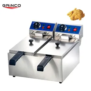 Friggitrice a doppio serbatoio da 12 litri friggitrice elettrica commerciale friggitrice professionale per patate fritte di pollo